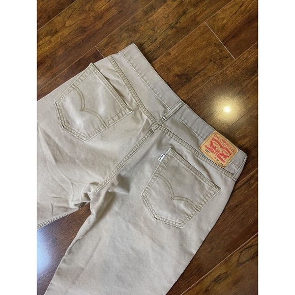 Levis 514 Jeans Mens 34x34 Khaki Tan Straight Fit Straight Leg Five Pocket Denim - Picture 8 of 9